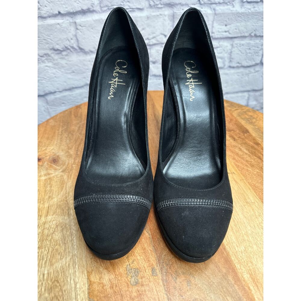 Cole Haan Nike Air Black Suede High Heel (4.5") Womens Slip On Shoe Sz 9 EUC